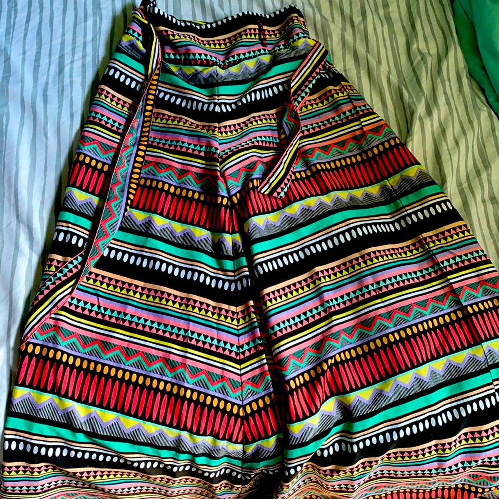 Multi colored flared pants